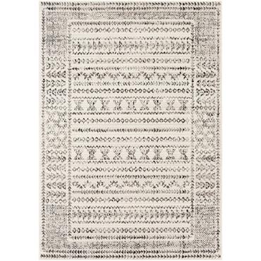 Tapis Berbère Ethnique Blanc/Noir 130x170