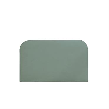 Tête de lit déhoussable en velours côtelé vert bleuté 140x110cm