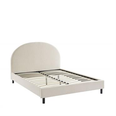 Laissez-vous tenter par ce magnifique lit 140x190 OLAF ! Avec sa tête de lit et son cadre en tissu bouclette, ce dernier ajoutera une vraie touche tendance à votre chambre ...