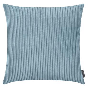 Housse de coussin gros velours cotelé bleu pétrole 60x60 cm