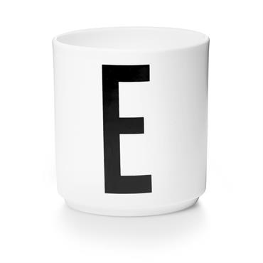 Tasse blanche design letters porcelaine blanc