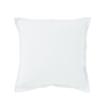 Taie volant 63x63 blanc en lin