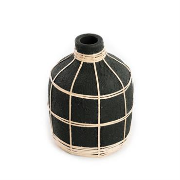 Vase en terre cuite noir naturel h19