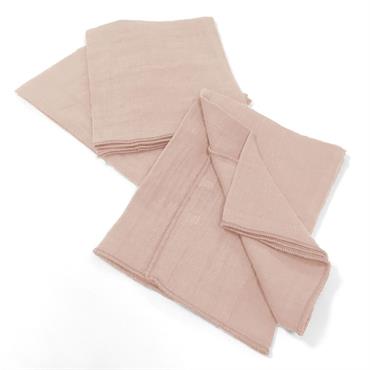 Lot de 3 serviettes gaze de coton uni 40x40 cm