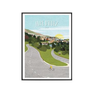 Affiche Cyclisme - Affiche Alpes d'Huez 30 x 40 cm