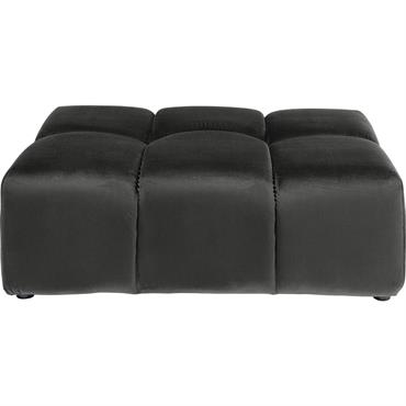 Pouf repose-pieds en velours gris