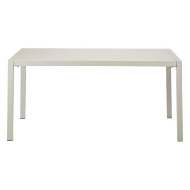 Table de jardin 160cm métal beige QUATRIS
