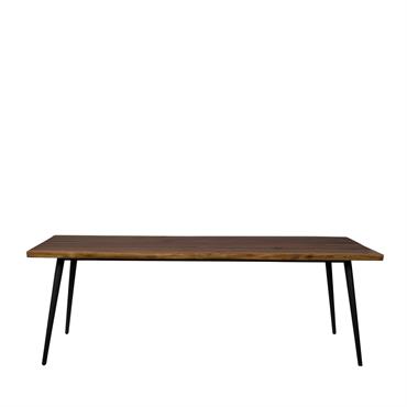 Table repas en bois et acier Noyer