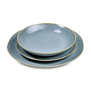 Service vaisselle en Grès Bleu ciel