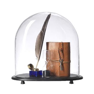 Cloche en verre sur pied, avec socle ou support en bois ou laiton, pour mettre en scène tous les objets ... Domozoom