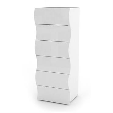 Commode effet bois blanc brillant 50x40 cm