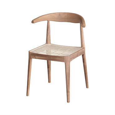 Chaise en bois de teck et tressage cannage en rotin