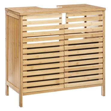 Meuble sous vasque de salle de bain bambou