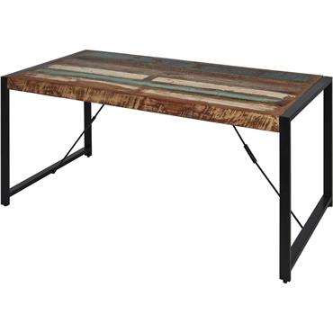 Table à manger en Bois recyclé 6 personnes Marron