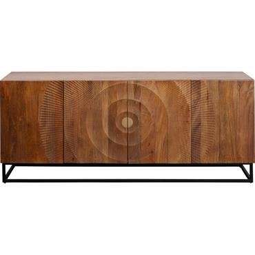 Buffet 4 portes en bois et acier noir