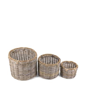 Paniers en rotin et corde Ø 40 cm