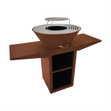 Barbecue avec plaque ronde