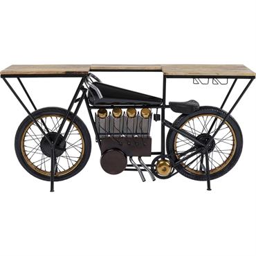 Table de bar en manguier massif et acier 180x43