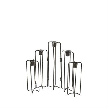 Bougeoir décoratif en fer noir H33