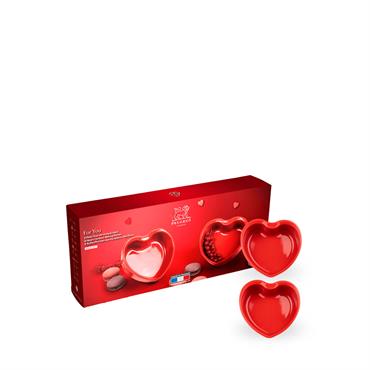 2 Plats four céramique coeur rouge 13