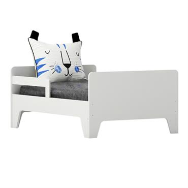 Lit évolutif effet bois blanc 90x140 à 90x200 cm
