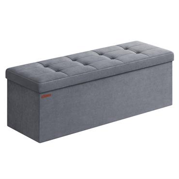 Banc de rangement mdf velours mousse 110 x 38 x 38 cm