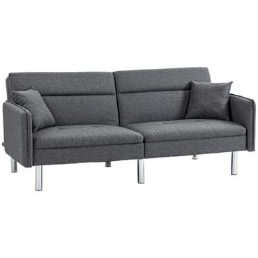 Canapé convertible inclinable 3 places style contemporain gris