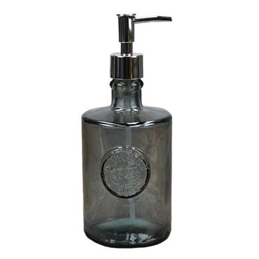 Distributeur de savon en verre recyclé  silver gris 23 cm