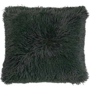 Housse de coussin vert fausse fourrure-45x45 cm uni
