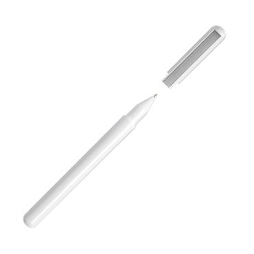 Stylo à bille à encre noire en acier inoxydable blanc