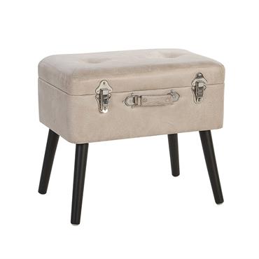 Tabouret avec coffre beige