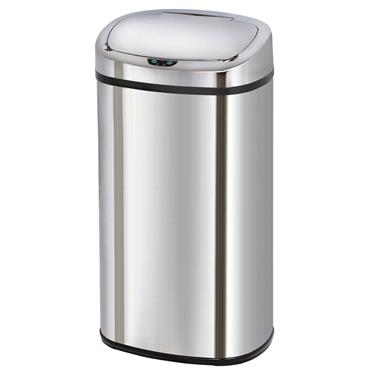 Poubelle de cuisine automatique rectangulaire avec cerclage Capacité 68L modèle MAJESTIC en acier Inoxydable Finition poli miroir Dimension: 41x29xH76cm Poids: 4kg. Grande capacitéCorps en INOX (0.4mm) et couvercle en ABS. ...