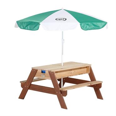 Table convertible de jeu sable et eau avec parasol