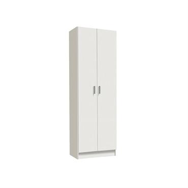 Armoire polyvalente à 2 portes effet bois blanc 59x37 cm