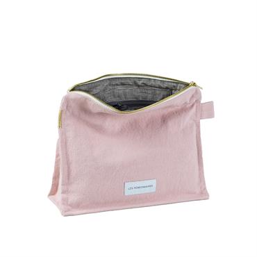 Trousse de toilette en toile de coton bio rose délicat