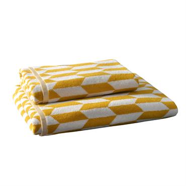 Choisissez la douceur et le moelleux de cette drap de bain en coton 450 g/m² jaune 70x140. Craquez pour cette serviette de toilette 50 x 100 cm aux motifs géométriquesDu ...