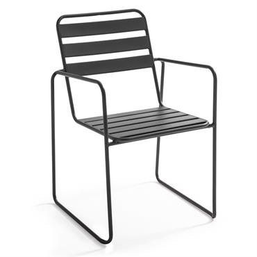 Fauteuil de jardin en acier anthracite