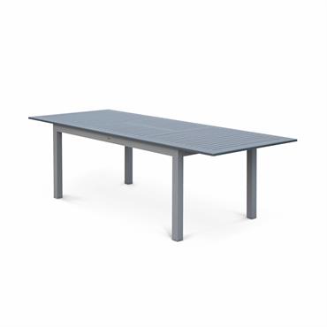 Table extensible en aluminium gris 8 places
