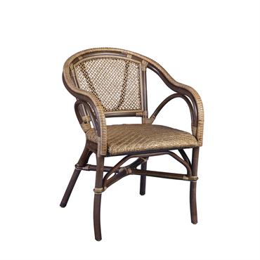 Set 2 fauteuils en rotin marron