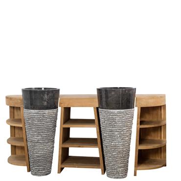 Meuble sous vasque en teck double 180cm 