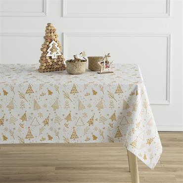 Nappe multicolore imprimée anti-taches coton 140x240 cm
