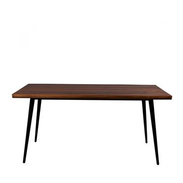 Table de repas en bois et acier noir L160