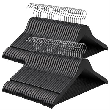 Caractéristiques :Couleurs : Noir, argentMatériaux : Bois d’érable, crochet en métalDimensions de chaque cintre: 44,5 x 1,2 x 23 cm (L x l x H)Poids total : 5,8 kgCharge statique ...