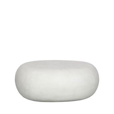 Table basse en fibre de terre cuite au style béton blanc