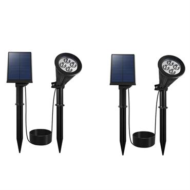 Lot de 2 spots solaires Plastique Noir H42cm