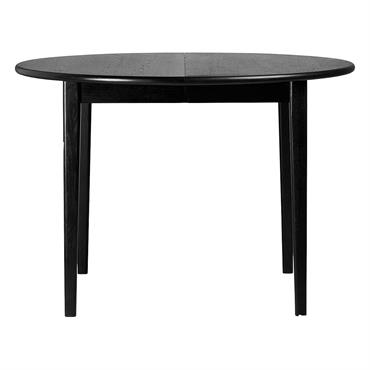 Table repas ronde 110 cm extensible chêne noir