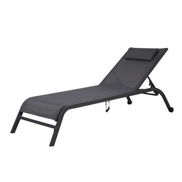 Bain de soleil  en acier gris anthracite