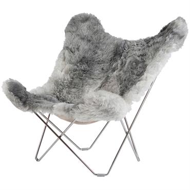 Fauteuil AA Butterfly Iceland Gris - Cuero