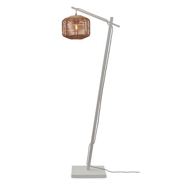 Lampadaire rotin brun Ø25cm
