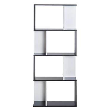 Etagère contemporaine S 60L x 24l x 148H cm noir blanc
